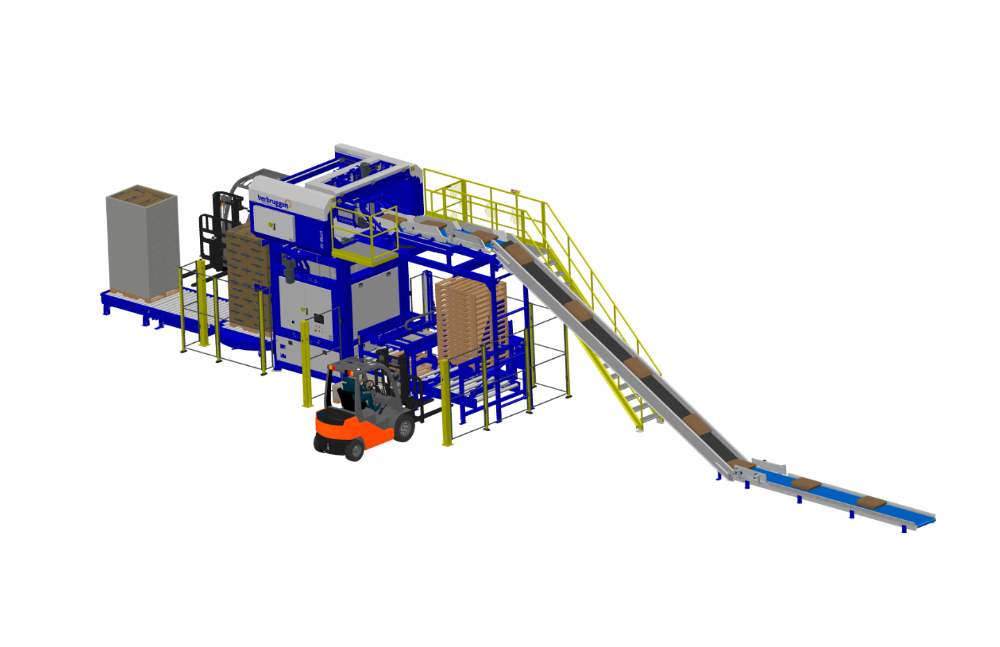 3D Afbeelding 1: VMP-10 Palletiseermachine voor zakken van Verbruggen Palletizing Solutions