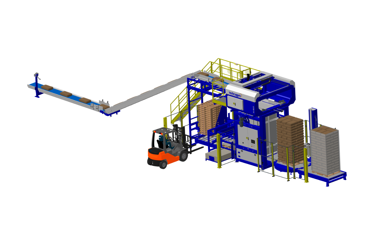 3D Afbeelding 1: VMP-14 Palletiseermachine voor zakken van Verbruggen Palletizing Solutions