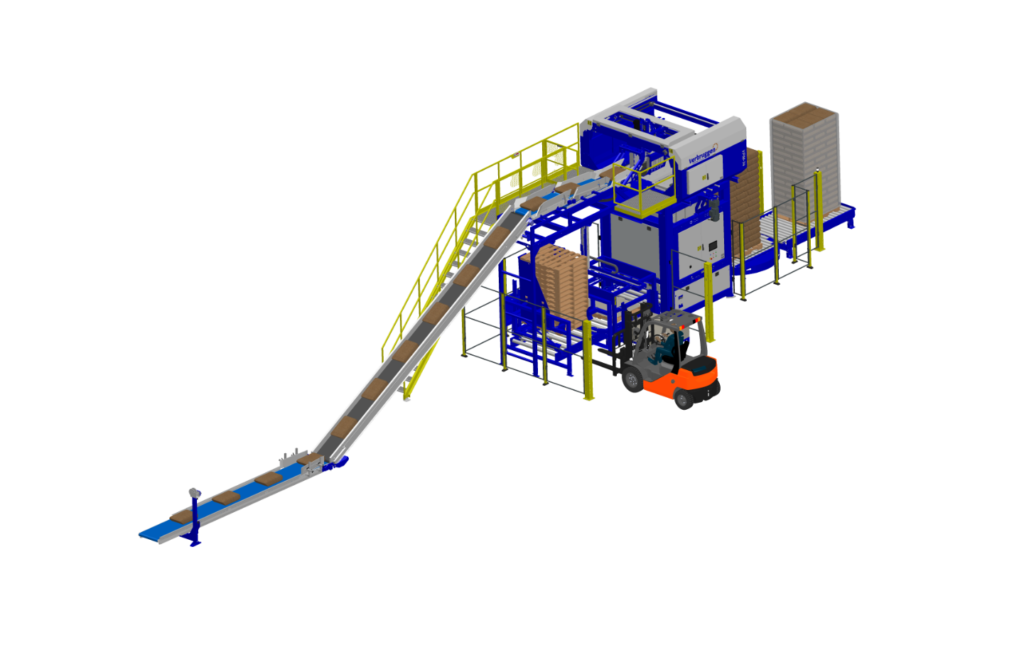 Inline Palletiseermachine voor het palletiseren van zakken door Verbruggen Palletizing Solutions