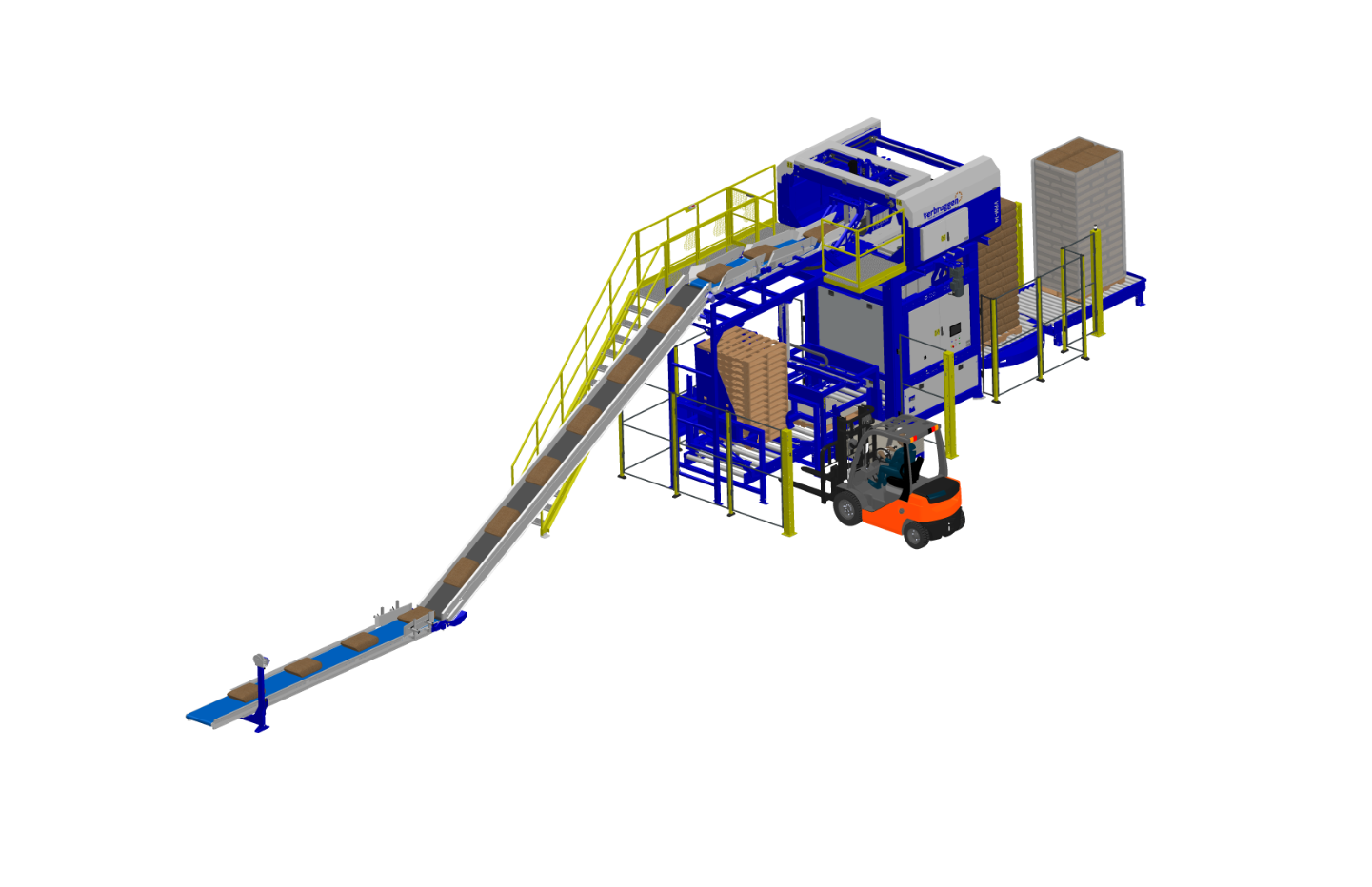 3D Afbeelding 2: VMP-14 Palletiseermachine voor zakken van Verbruggen Palletizing Solutions