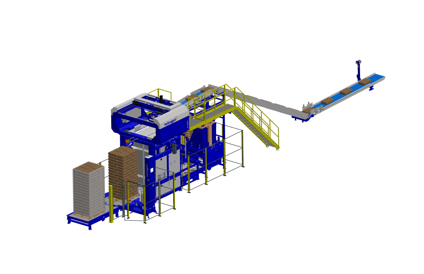 3D Afbeelding 4: VMP-14 Palletiseermachine voor zakken van Verbruggen Palletizing Solutions