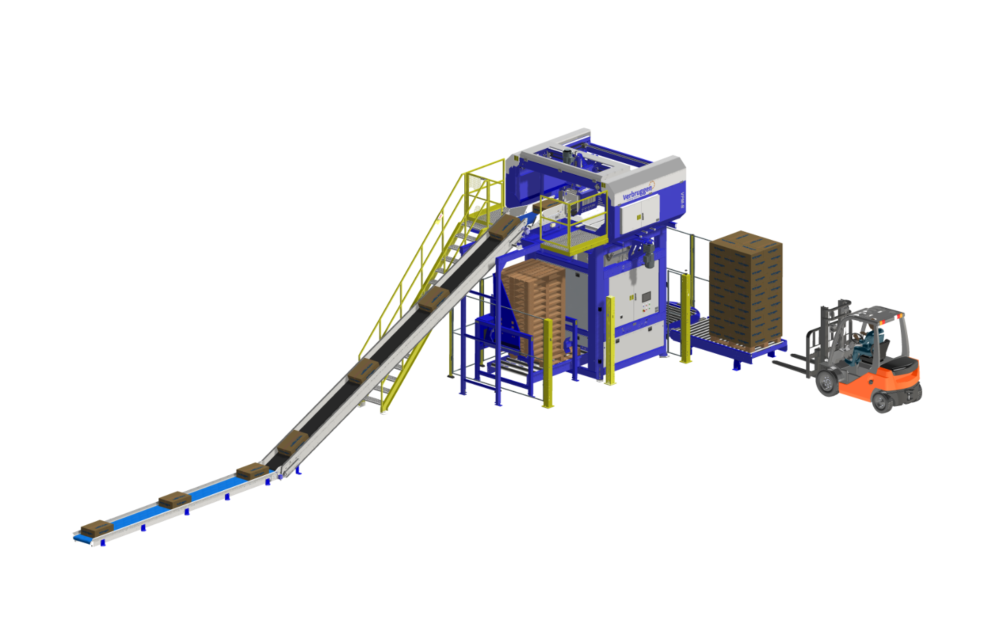 3D Afbeelding 1: VMP-8 Palletiseermachine voor zakken van Verbruggen Palletizing Solutions